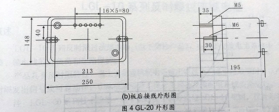 gl-15、25反時限過流繼電器板后接線圖