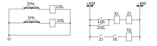 JSL-26繼電器構成的二相式定時限保護的原理圖