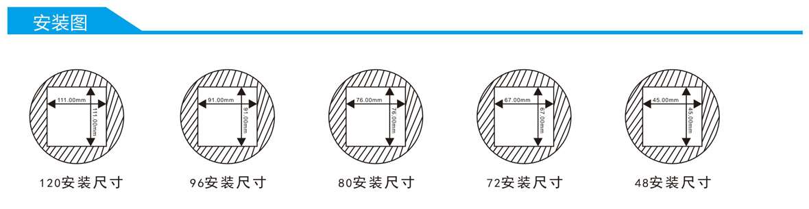 三相液晶交流電壓表SJ194U-8K4Y產品尺寸